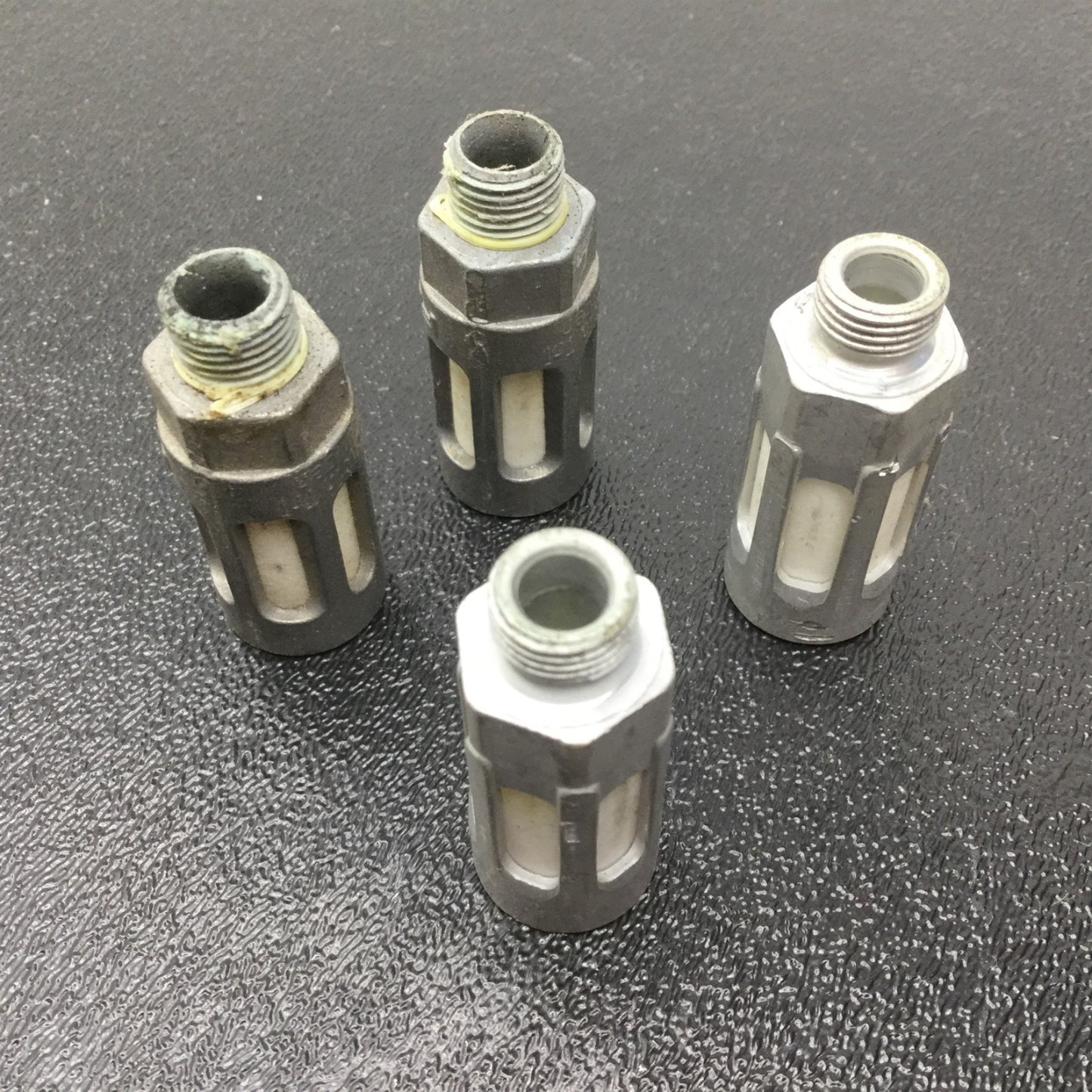 Used Lot of 4 Festo U-1/8-B Silencers, Connection: G1/8 ISO, Pressure Range: 0-150psi