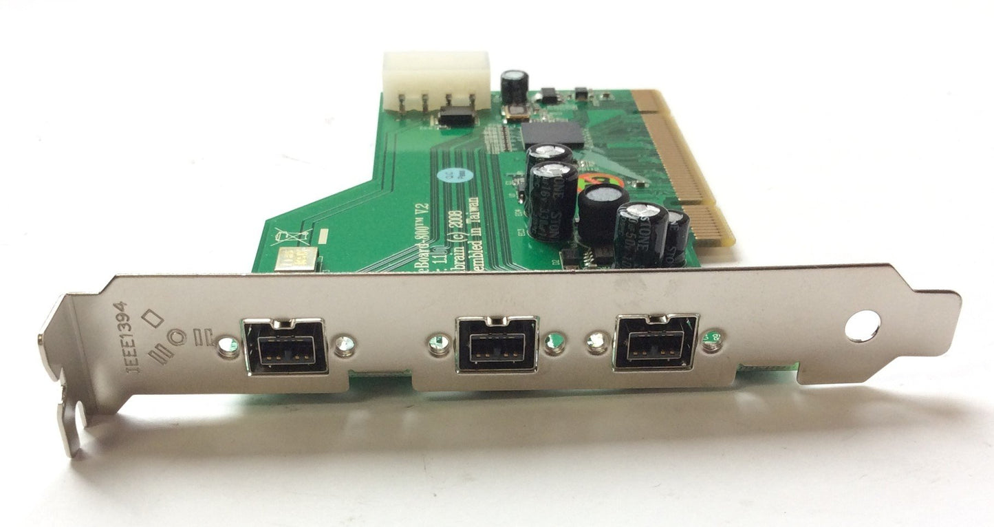 Used Unibrain FireBoard-800 V.2 1394b PCI Adapter Card 3-Port Version 1.1, 09909001-1