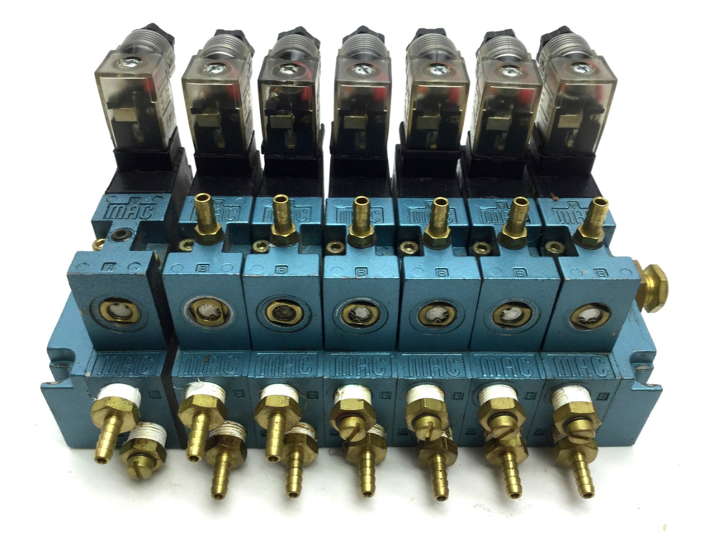 Used Lot of 6 Mac 45A-MAJ-DDAJ-2KE & 1 Mac 45A-MAC-DDAJ-2KE Solenoid Valves
