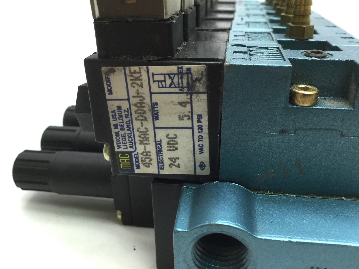 Used Lot of 6 Mac 45A-MAJ-DDAJ-2KE & 1 Mac 45A-MAC-DDAJ-2KE Solenoid Valves