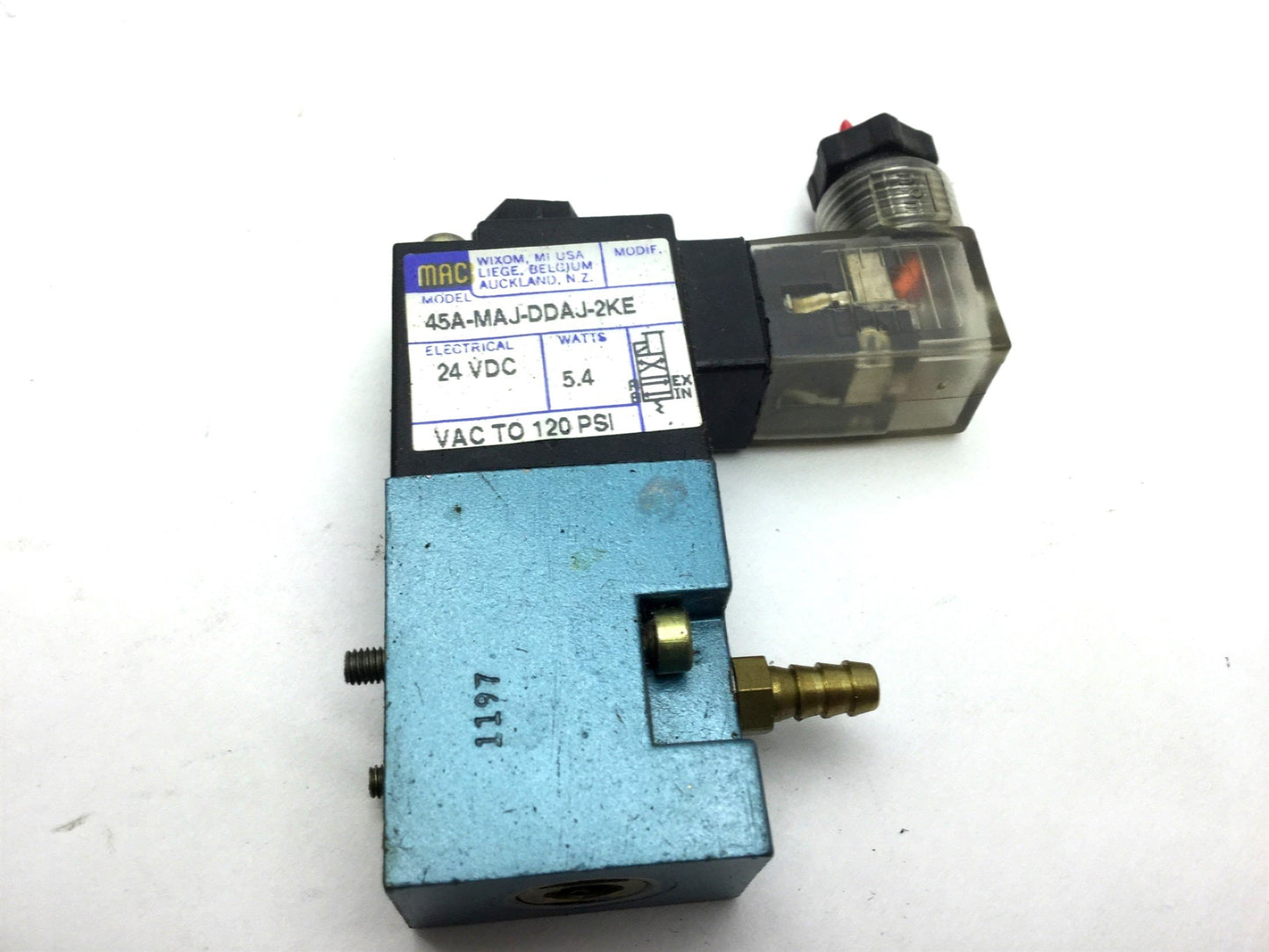 Used Lot of 6 Mac 45A-MAJ-DDAJ-2KE & 1 Mac 45A-MAC-DDAJ-2KE Solenoid Valves