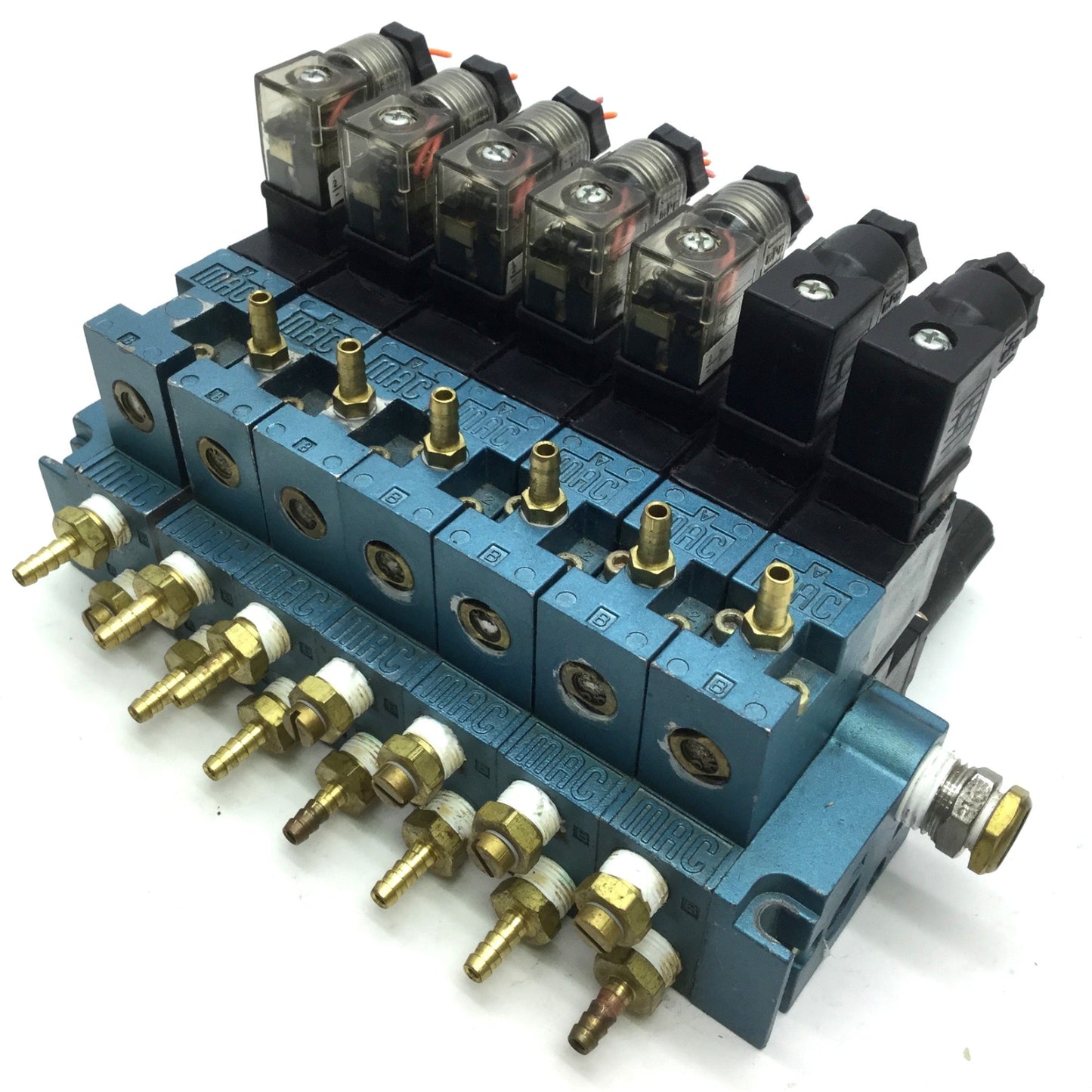 Used Lot of 6 Mac 45A-MAJ-DDAJ-2KE & 1 DDAJ-B-N Solenoid Valves 24VDC 120PSI