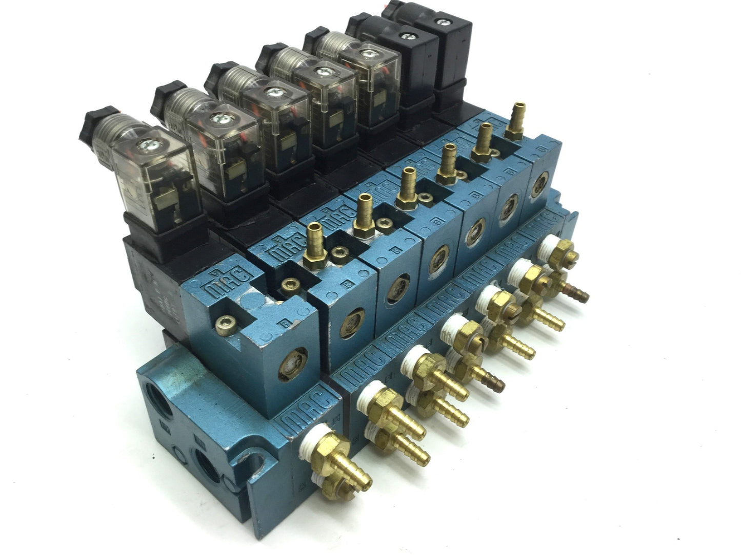 Used Lot of 6 Mac 45A-MAJ-DDAJ-2KE & 1 DDAJ-B-N Solenoid Valves 24VDC 120PSI