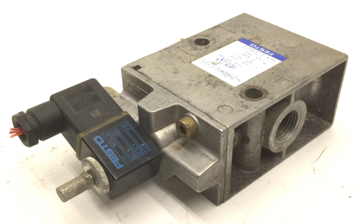 Used Festo MFH-3-1/2 S Pneumatic Solenoid Valve, Normally Closed, 1/2 NPT