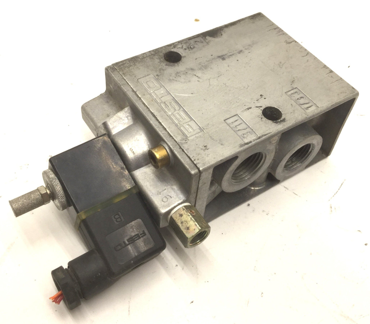 Used Festo MFH-3-1/2 S Pneumatic Solenoid Valve, Normally Closed, 1/2 NPT