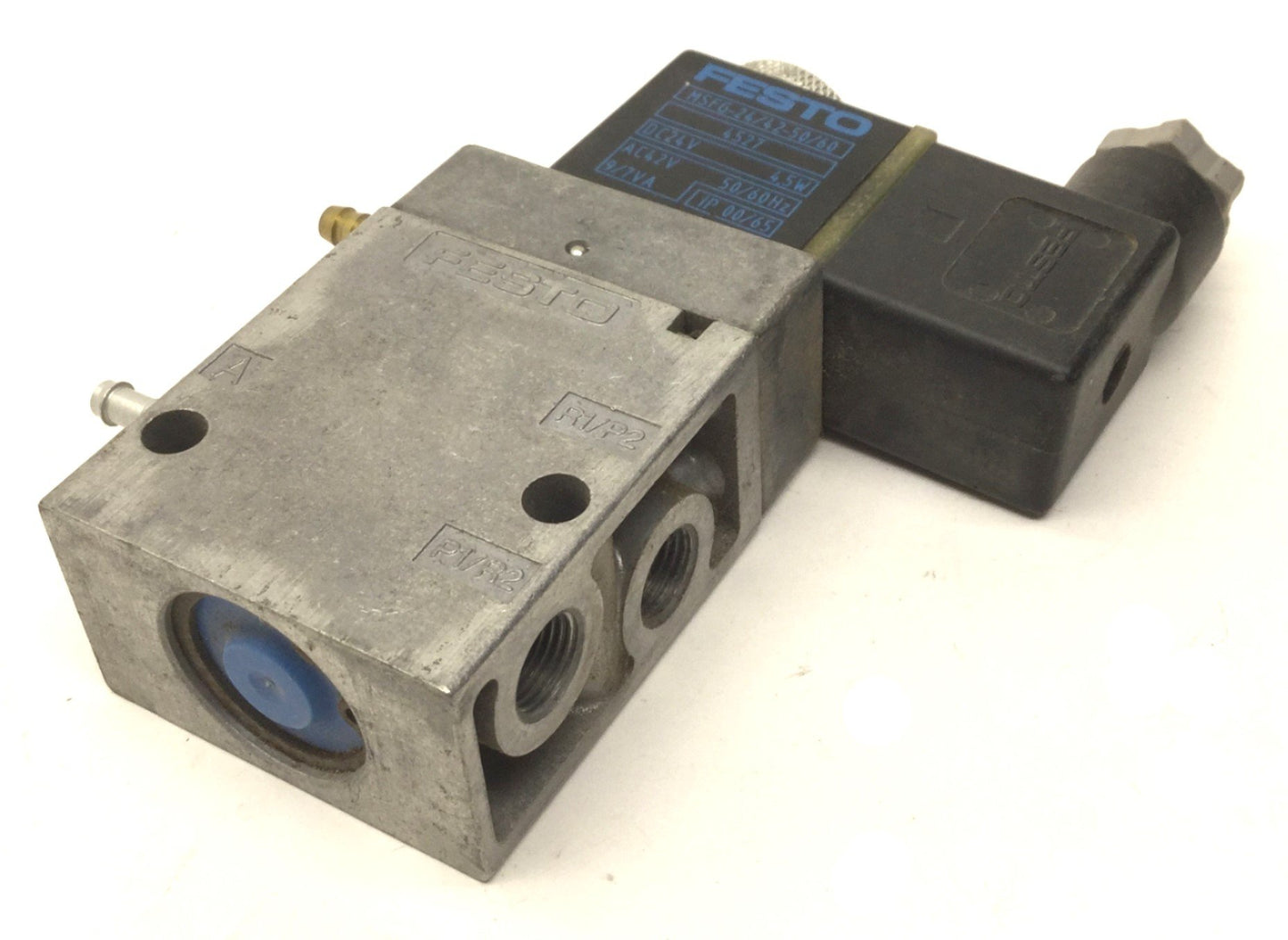 Used Festo MFH-3-1/8 S Pneumatic Solenoid Valve, 2-Position 3-Way, Ports: G1/8