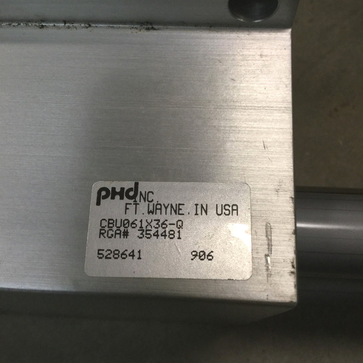 Used Phd CBU061x36-Q Rodless Cylinder Linear Slide Table, 3/4" Shaft, 10" Stroke