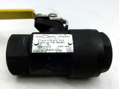 Used Apollo 7A13526 Carbon Steel Ball Valve Dry Chlorine Size: 1" Port