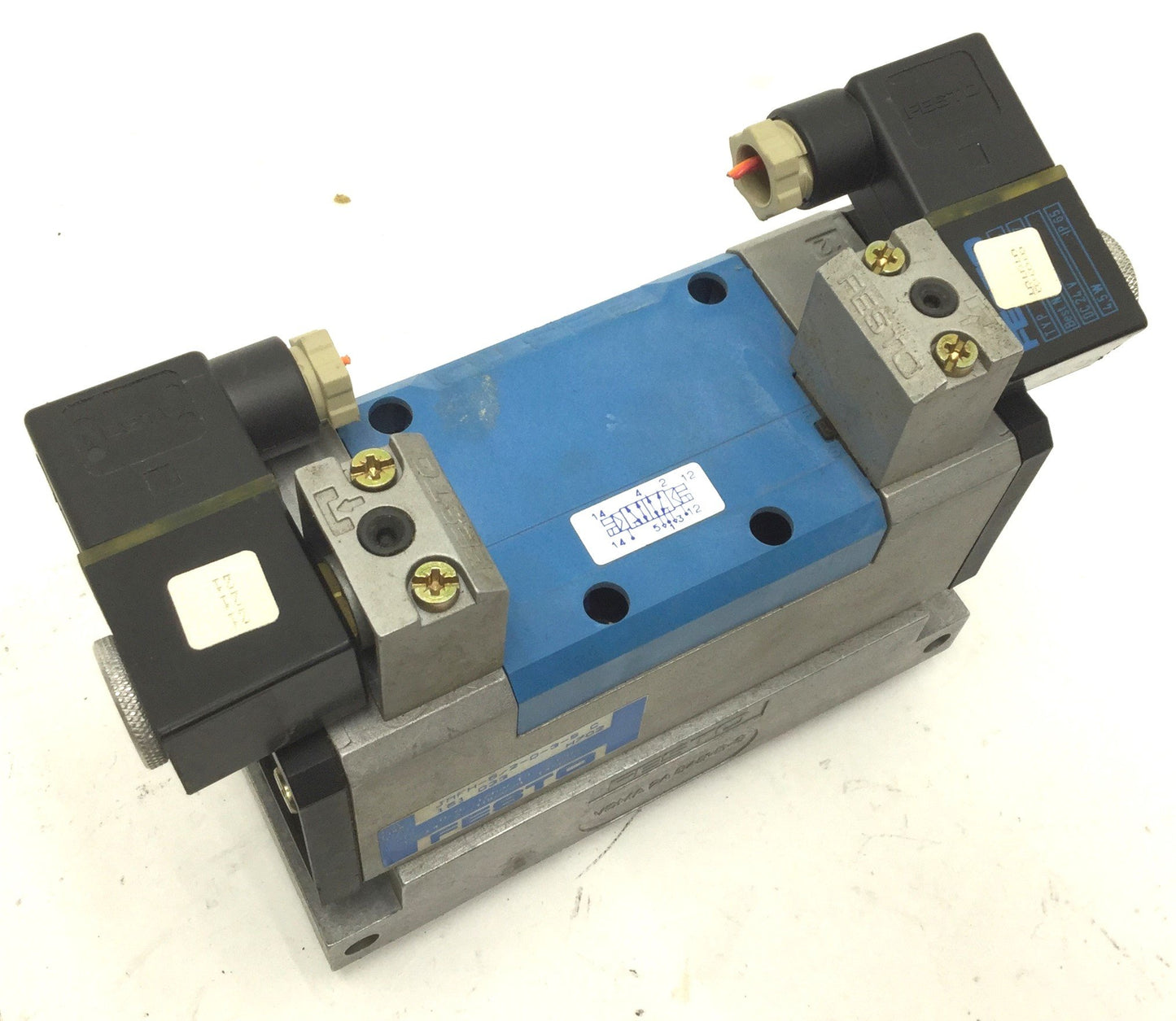 Used Festo JMFH-5/2-D-3-S C Bistable Solenoid Directional Control Valve w/24VDC Coils