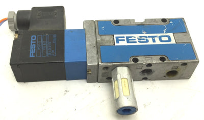 Used Festo MVH-5-1/8-S-B Solenoid Valve, 2-Position 5-Port, Voltage: 24VDC, 2.5W