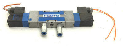 Used Festo MVH-5/3G-1/8-B Solenoid Valve, Voltage: 20.4-26.4VDC, 3-Position 5-Port