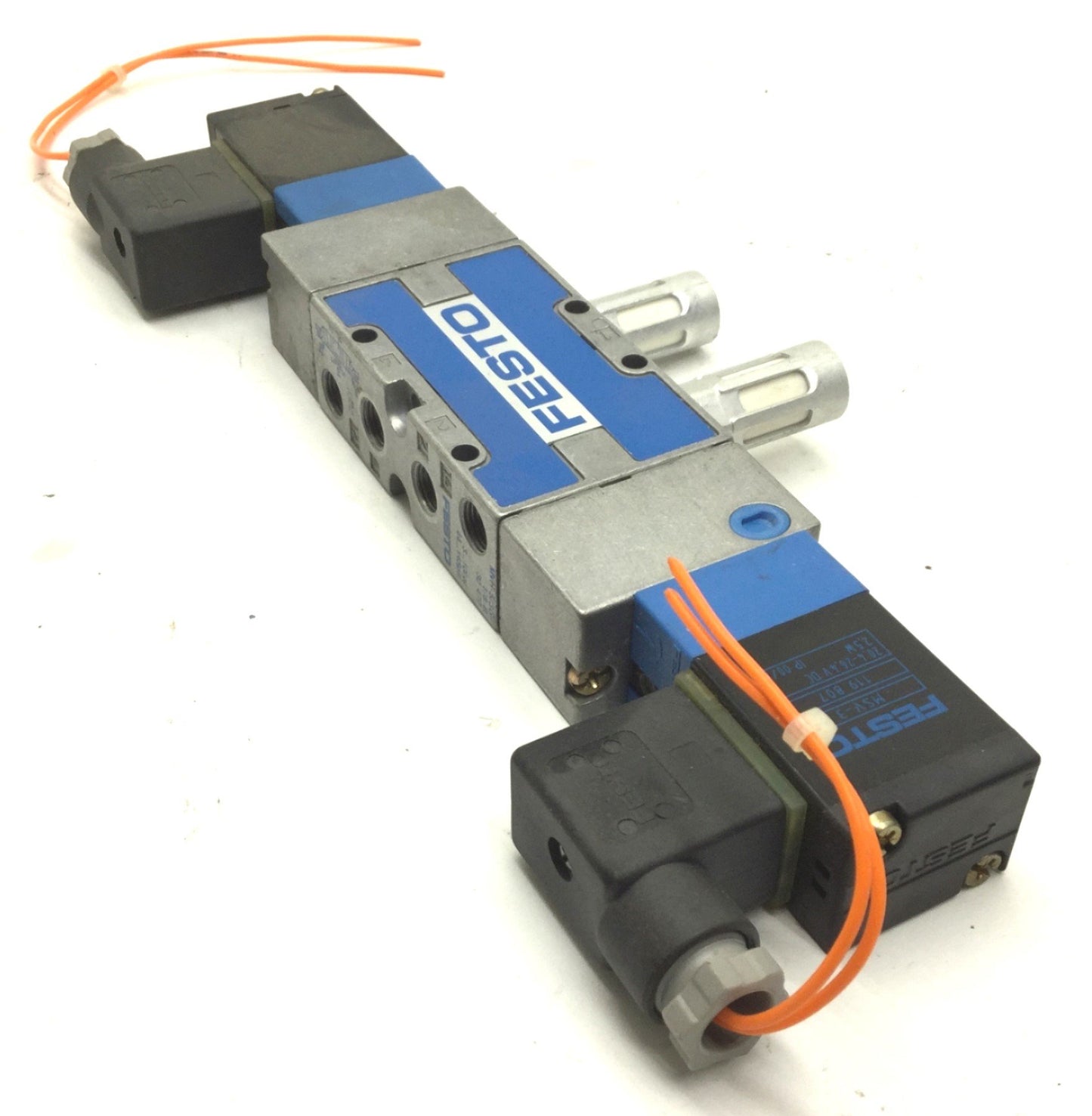 Used Festo MVH-5/3G-1/8-B Solenoid Valve, Voltage: 20.4-26.4VDC, 3-Position 5-Port