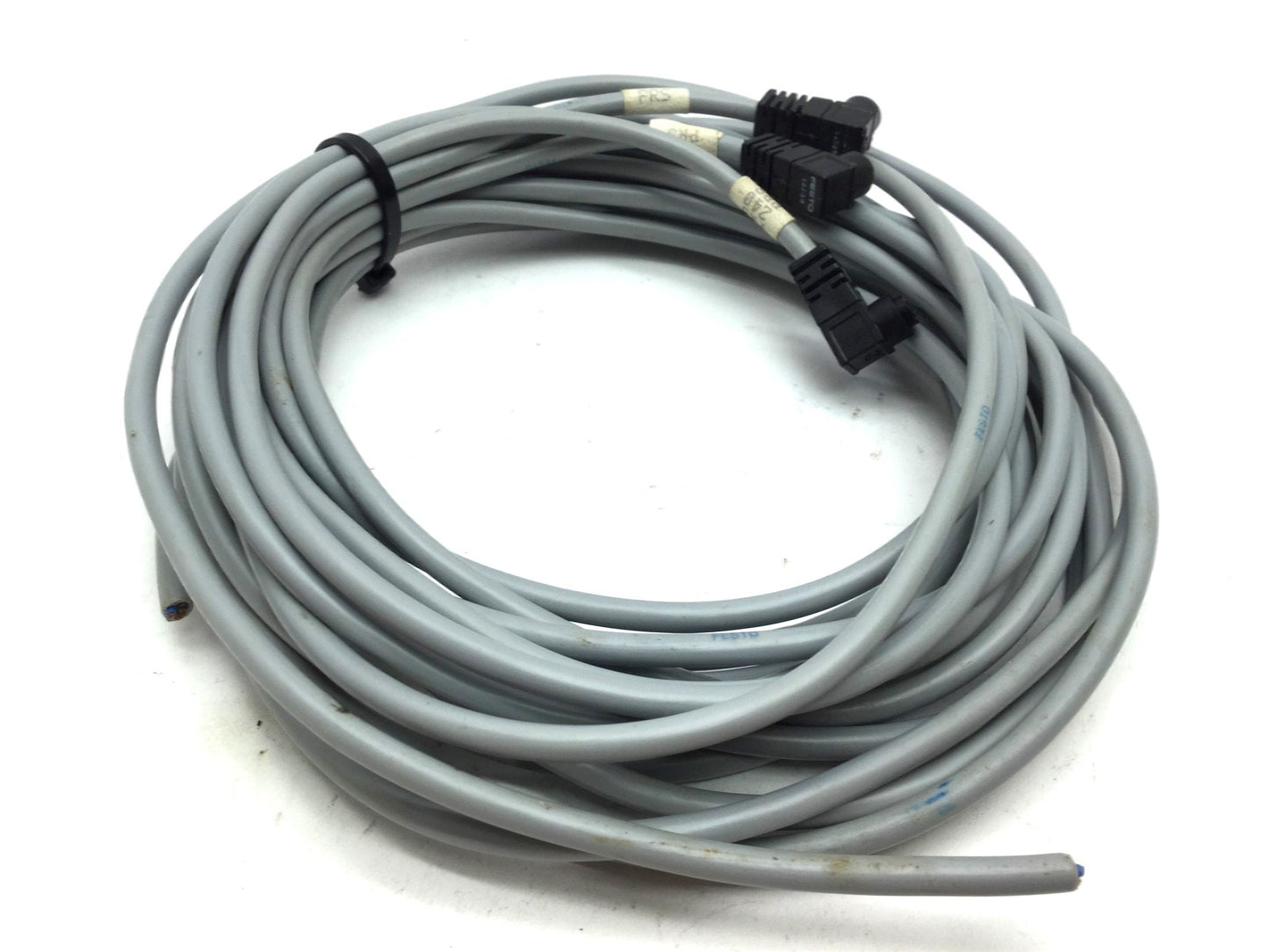 Used Lot of 3 Festo SIM-K-WD 15239 Connecting Right 90 Cables 3-Pin Length: 6'
