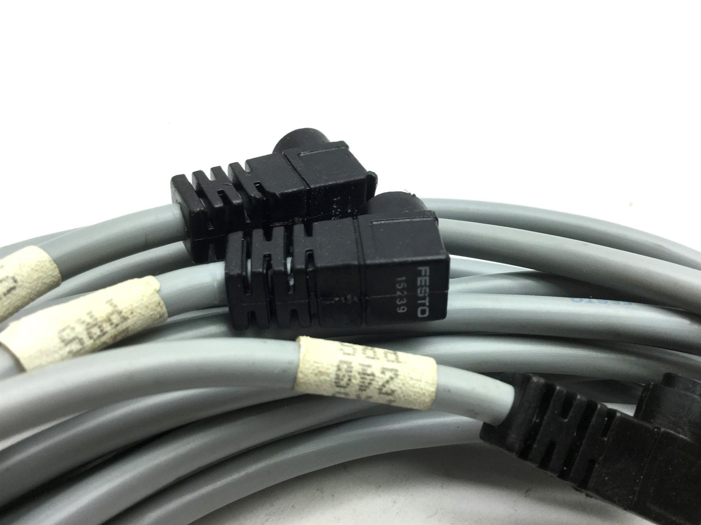 Used Lot of 3 Festo SIM-K-WD 15239 Connecting Right 90 Cables 3-Pin Length: 6'
