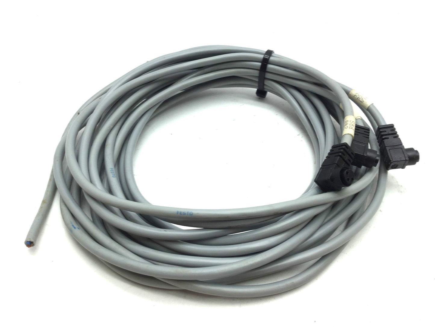 Used Lot of 3 Festo SIM-K-WD 15239 Connecting Right 90 Cables 3-Pin Length: 6'