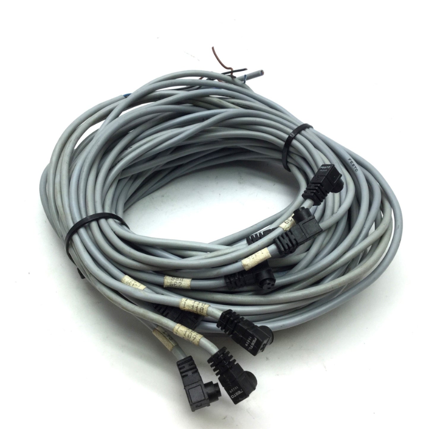 Used Lot of 8 Festo SIM-K-WD 15239 Connecting Right 90 Cables 3-Pin Length: 7.5'