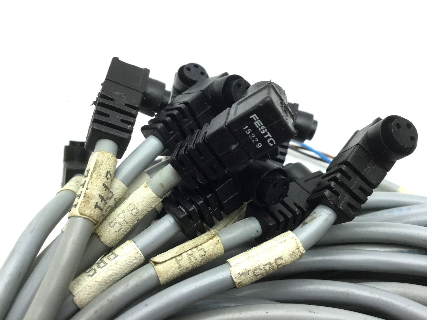 Used Lot of 12 Festo SIM-K-WD 15239 Cord Cable Connecting Right Cable 3-Pin Length 3'