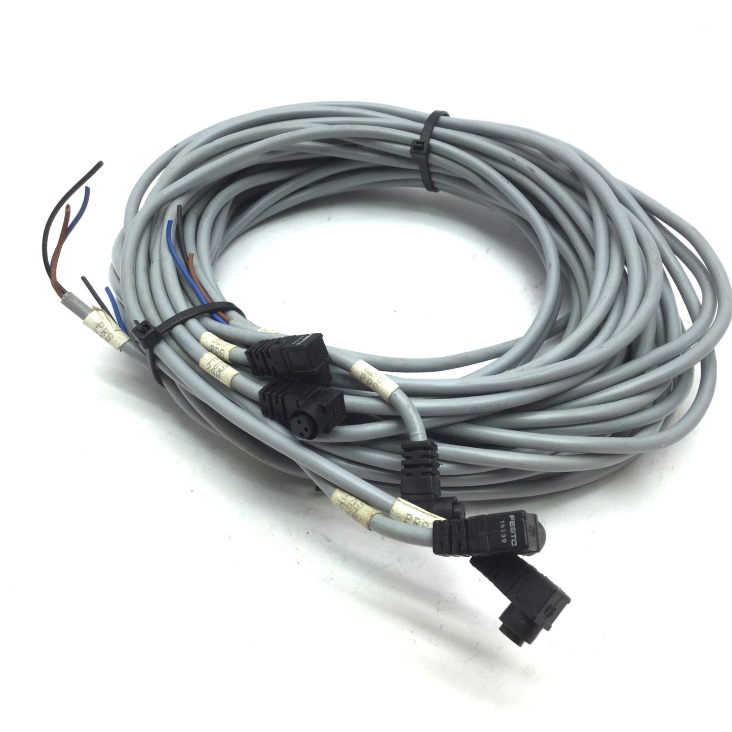Used Lot of 5 Festo SIM-K-WD 15239 Cord Cable Connecting Right Cable 3-Pin Length 6'