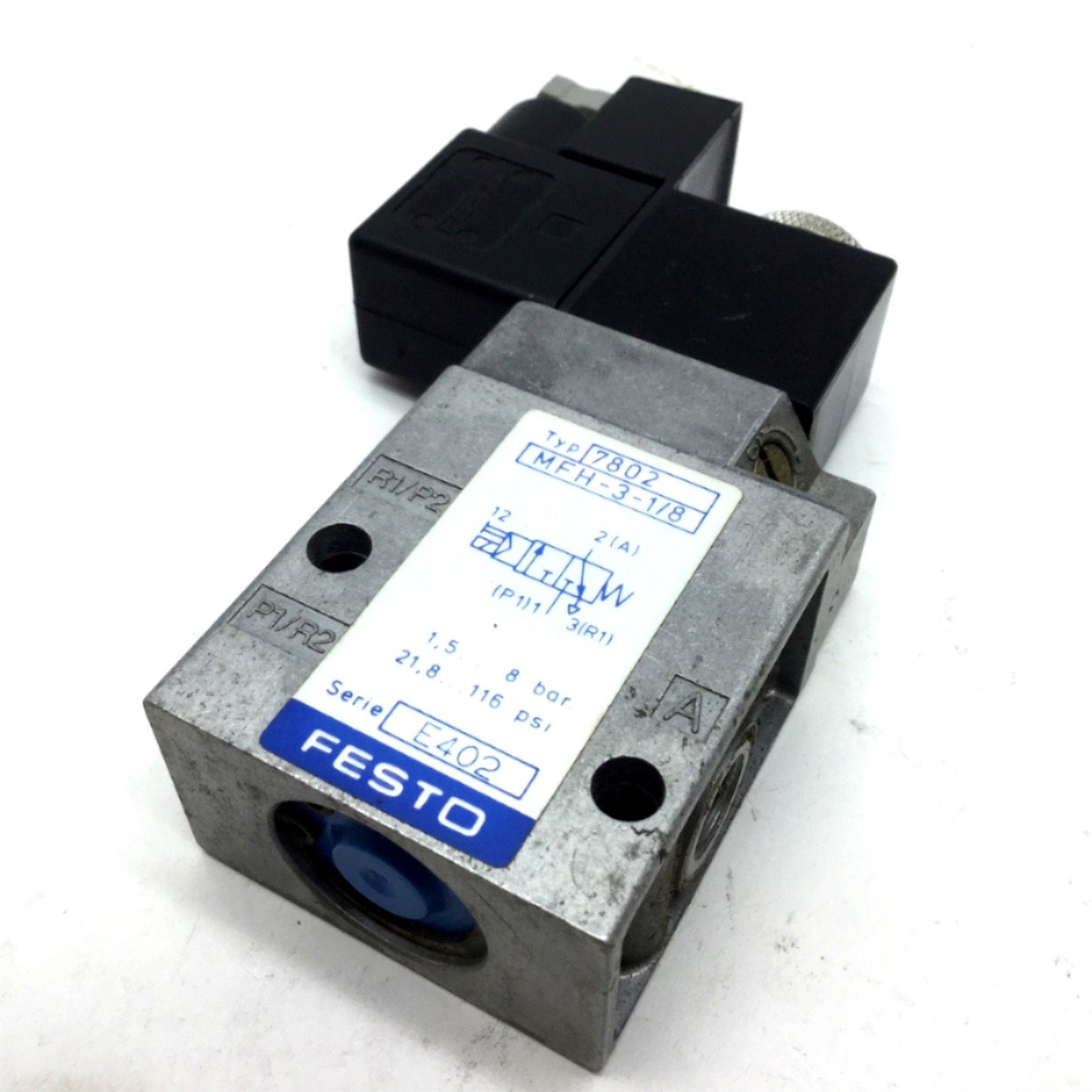 Used Festo MFH-3-1/8 Solenoid Valve, 2-Pos 3-Way, Ports: G1/8, MSFG-24/42-50/60