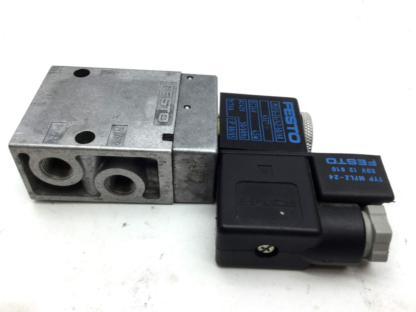 Used Festo MFH-3-1/8 Solenoid Valve, 2-Pos 3-Way, Ports: G1/8, MSFG-24/42-50/60