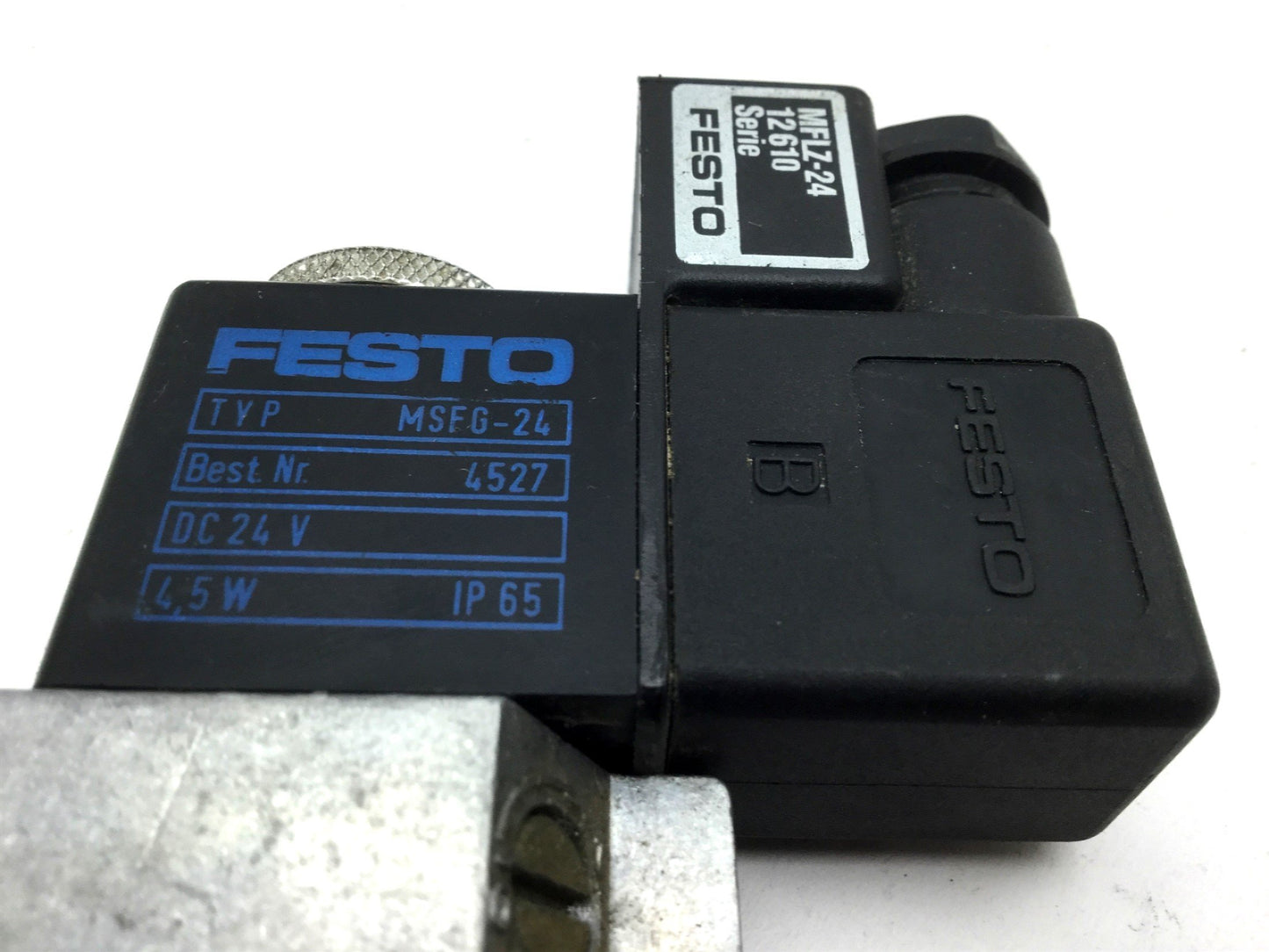 Used Festo MFH-3-1/8 MSFG-24 Solenoid Valve 2-Pos 3-Way Ports: G1/8 24VDC LED MFLZ-24