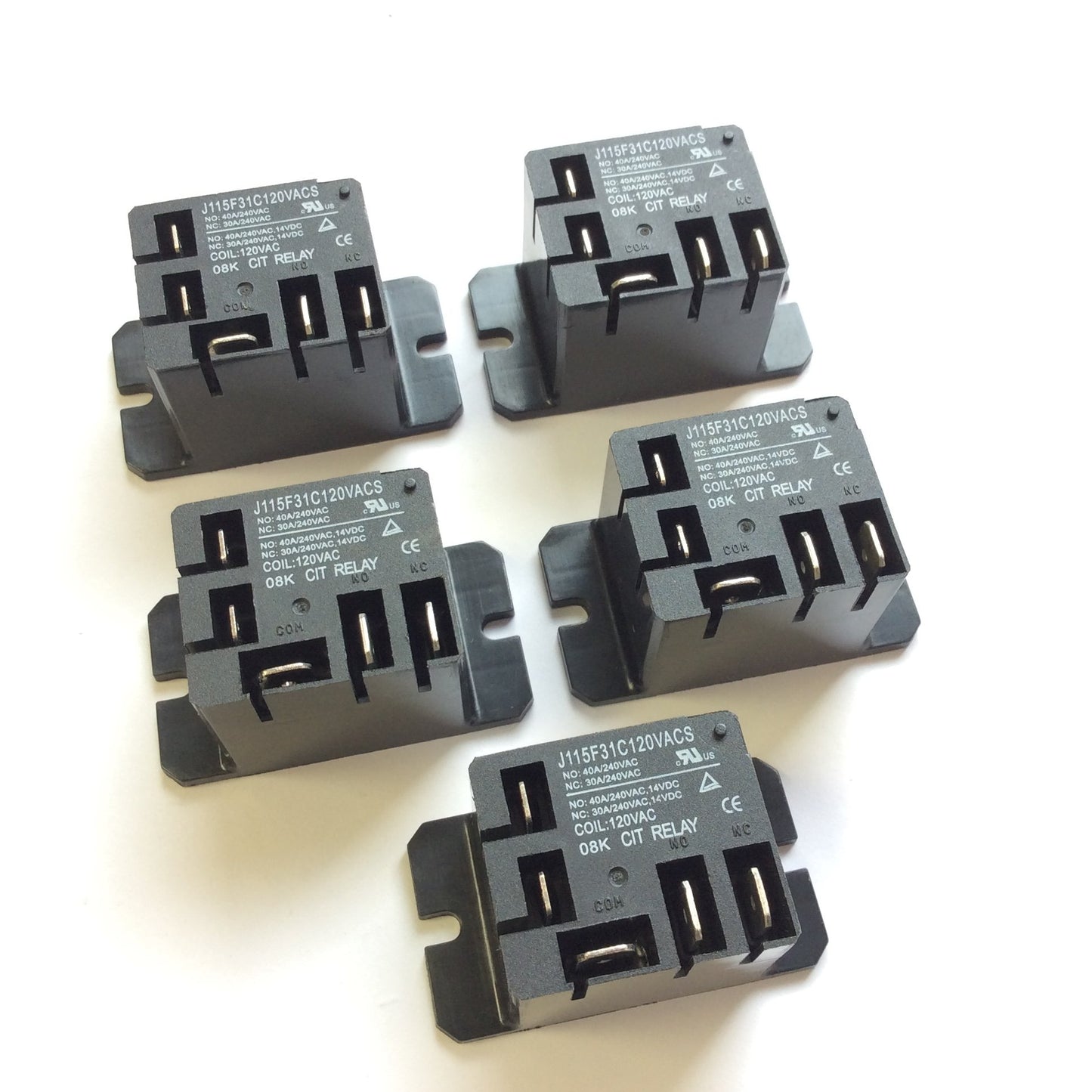 New Lot of 5 Master-Bilt J115F31C120VACS CIT Control Relay 19-14284 Voltage: 120VAC