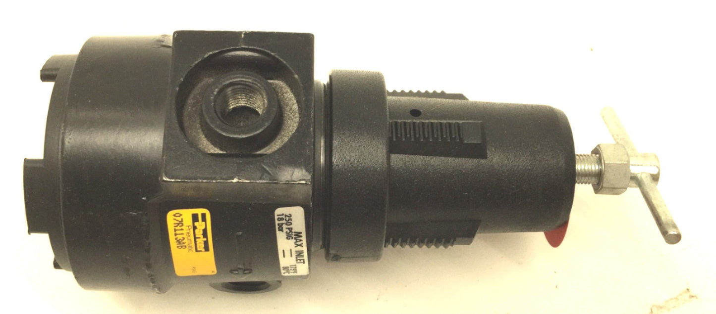 New – Open box Parker 07R113AB Pneumatic Regulator, Inlet: 250psi Max, 1/4" NPT