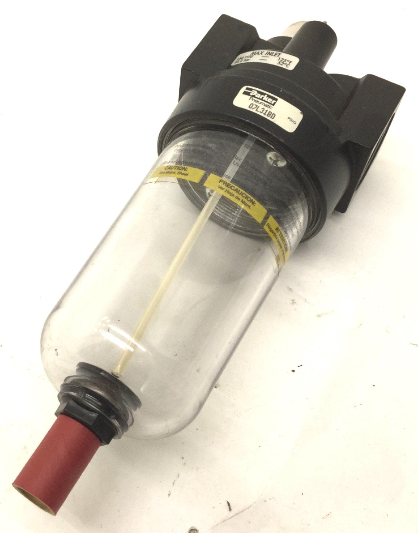 New – Open box In Box Parker 07L31BD Pneumatic Lubricator, Inlet Max: 150PSIG, 1/4" NPT