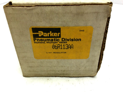 New – Open box Parker 06R113AA Pneumatic Regulator, Port 1/4" NPT, Input: 250 Psi, Out: 125 Psi