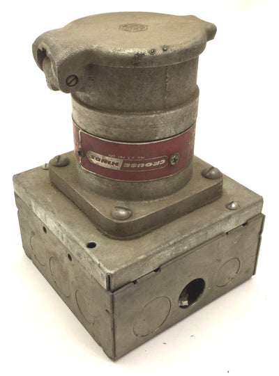 Used Crouse Hinds OEH 613 Model M-4 Delayed Action Receptacle, 230/460VAC, 3HP, 30A