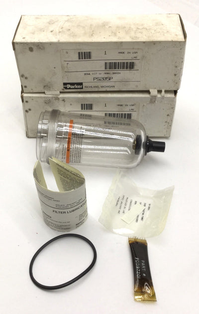 New Lot of 2 New Parker PS205P Bowl Kit With Manual Drain, Max: 150PSI, Temp 125°