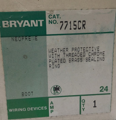New – Open box Bryant 7715CR Weather Protective w/Threaded Chrome Plated Brass Sealing Ring