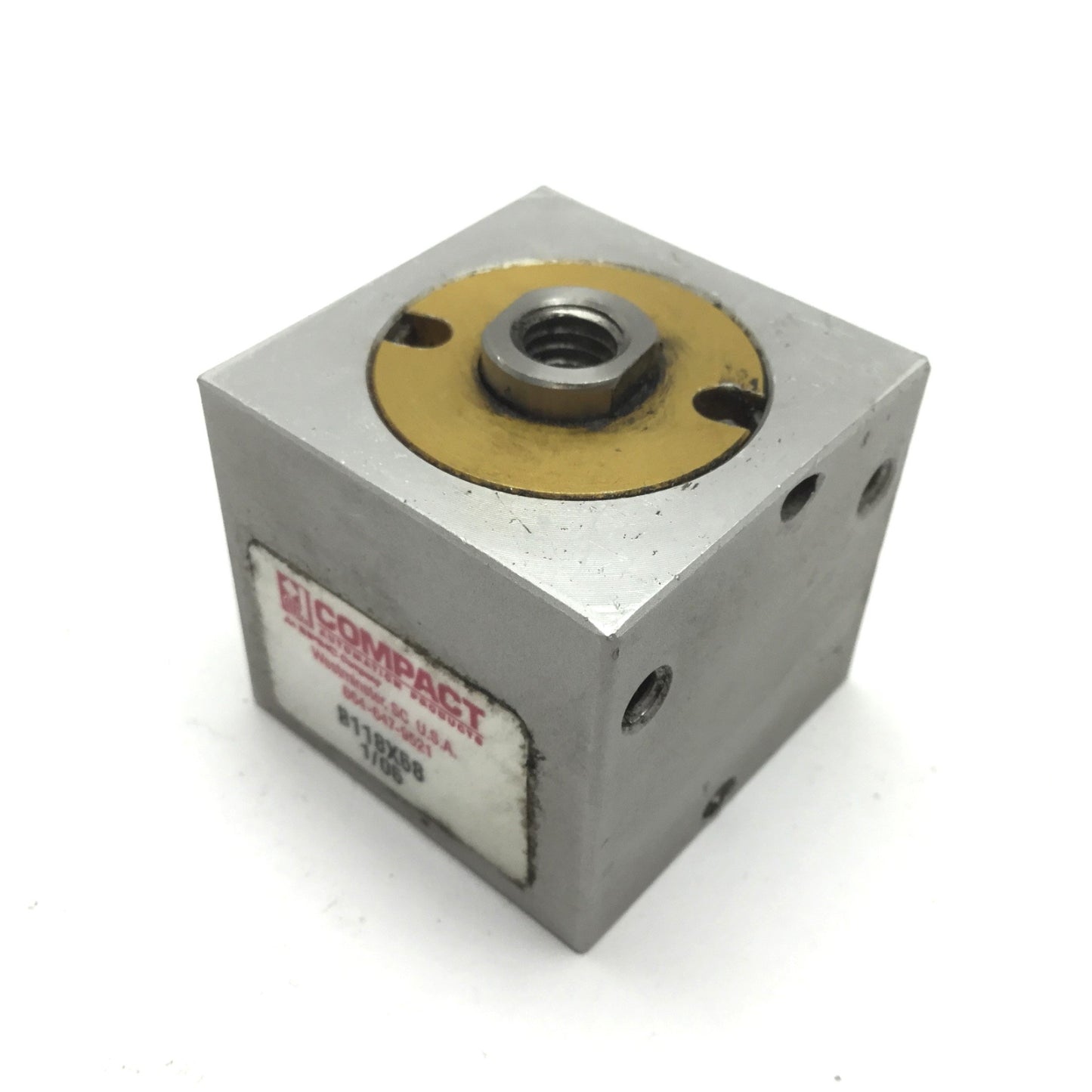 Used Compact B118X58 Pneumatic Cylinder, Bore 1.125", Stroke 0.625", Ports 1/8" NPT