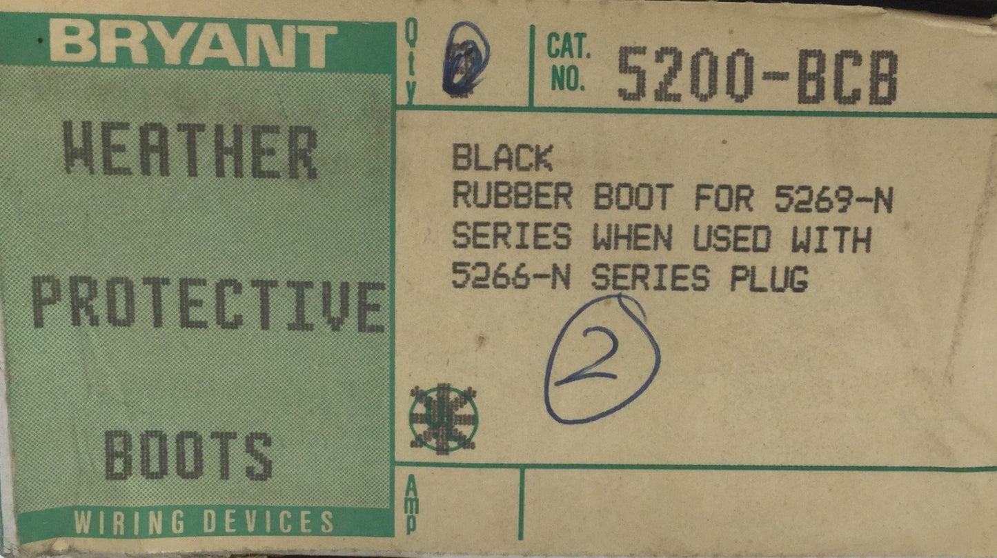 New – Open box Lot of 2 In Box Bryant 5200-BCB Weather Protective Rubber Boot for 5269-N Series