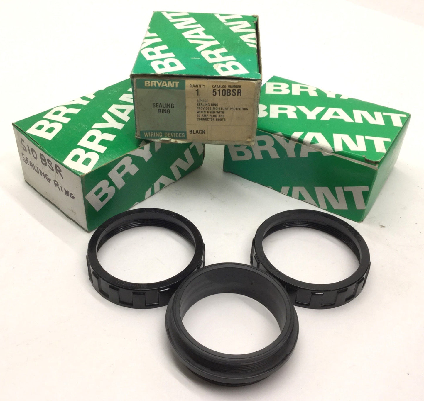 Used Lot of 3 Bryant 70203-ANA Sealing Rings, 3-Piece, 50A Plug and Connector Boots