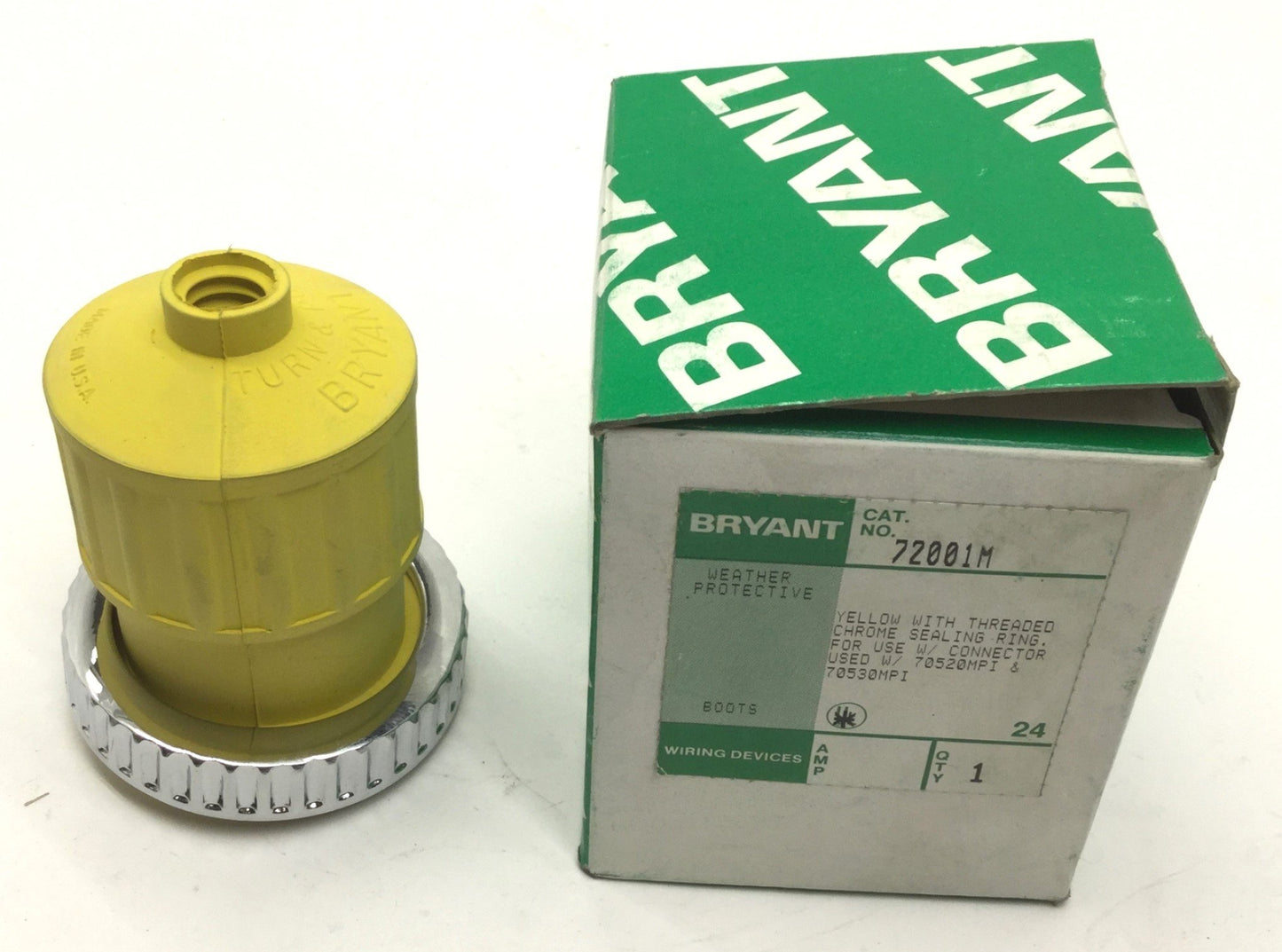 New – Open box Bryant 72001M Weather Protective Boot With Threaded Chrome Sealing Ring