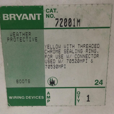 New – Open box Bryant 72001M Weather Protective Boot With Threaded Chrome Sealing Ring