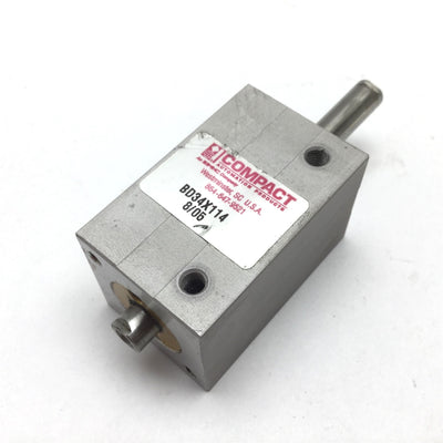 Used Compact BD34X114 Pneumatic Cylinder, Bore: 0.75", Stroke: 1.25", Ports: 10-32