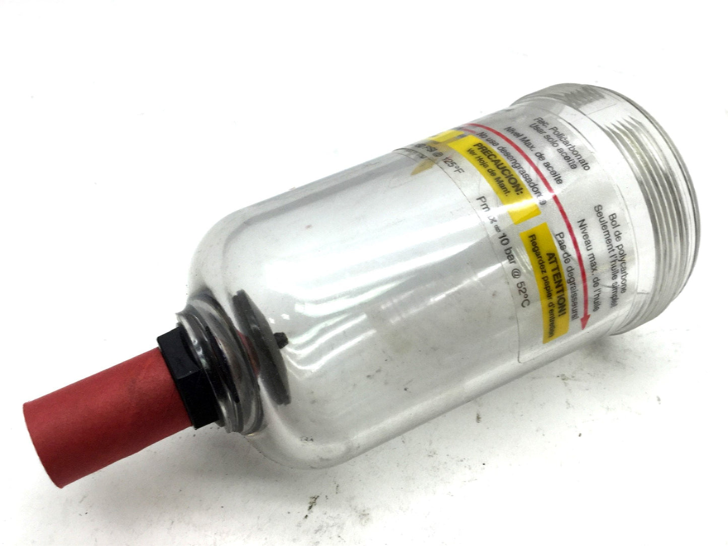 New – Open box Parker PS125 Pneumatic Poly Bowl Pressure: 150 PSI Twist Drain