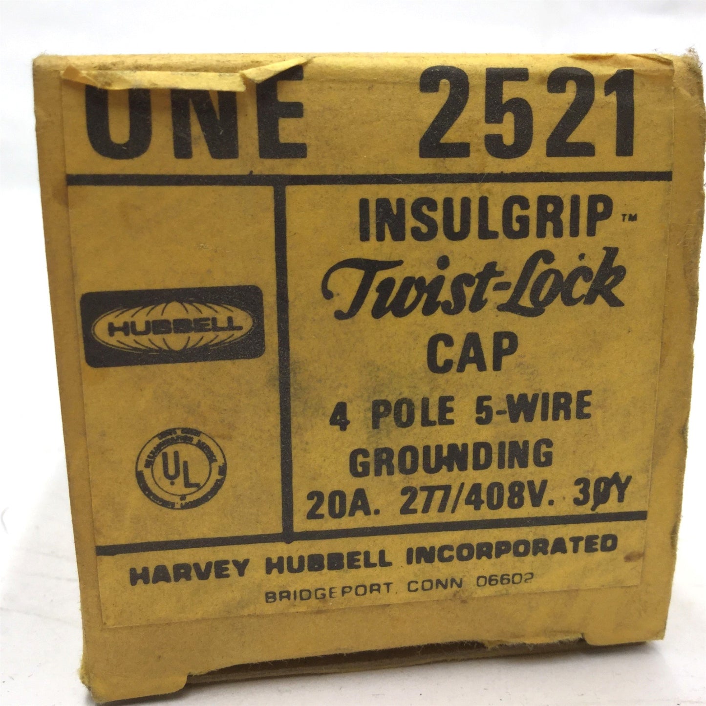 Used In Box Hubbell 2521 Twist-Lock Plug Connectors 20A, 277/408VAC, 4-Pole, 5-Wire