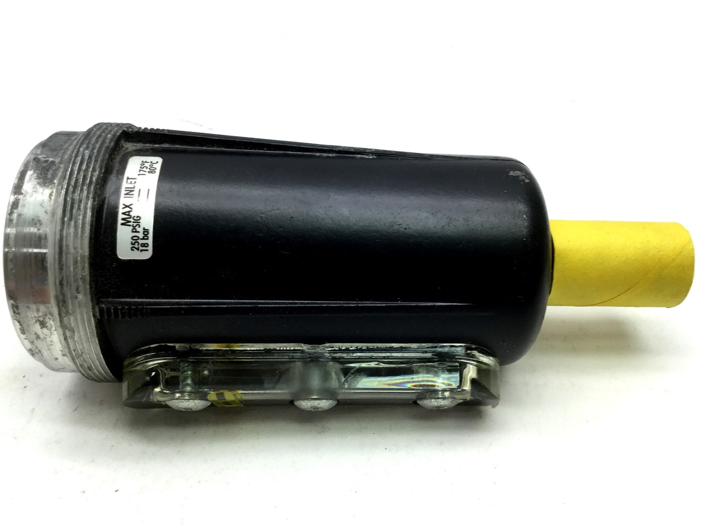 New – Open box Parker PS254 Pneumatic Metal Bowl With Sight Gauge 250 PSI Twist Drain