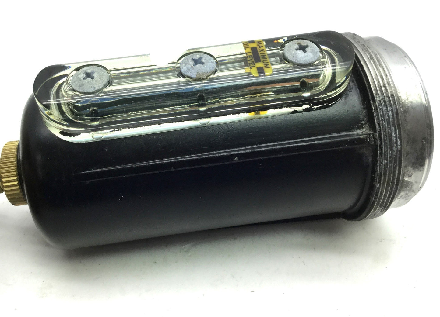 New – Open box Parker PS254 Pneumatic Metal Bowl With Sight Gauge, 250 PSI Max, Twist Drain