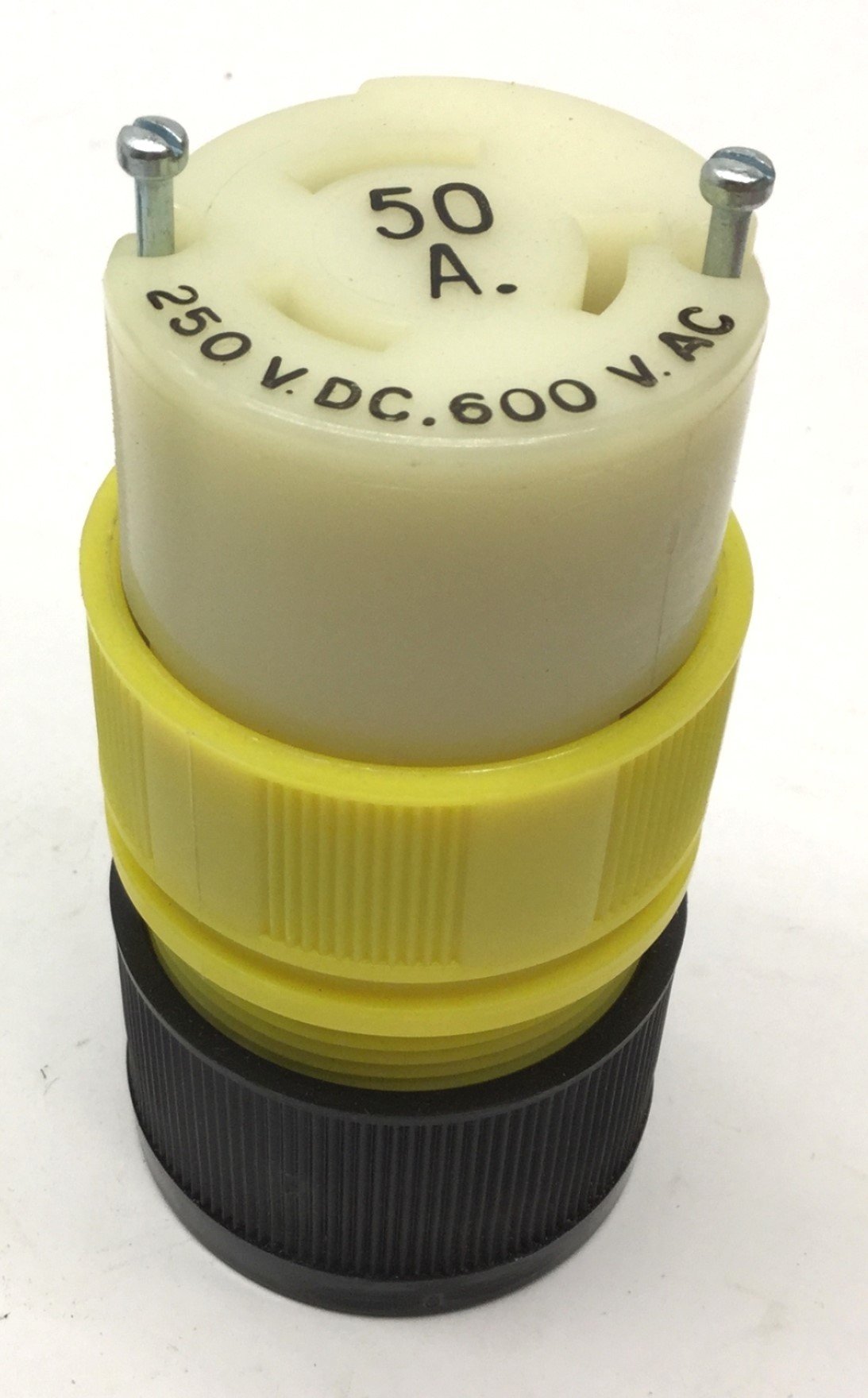 New – Open box Bryant 3762N Nylon Connector 2-Pole 3-Wire 250VDC, 600VAC, 50A, 2P/3W Grounded