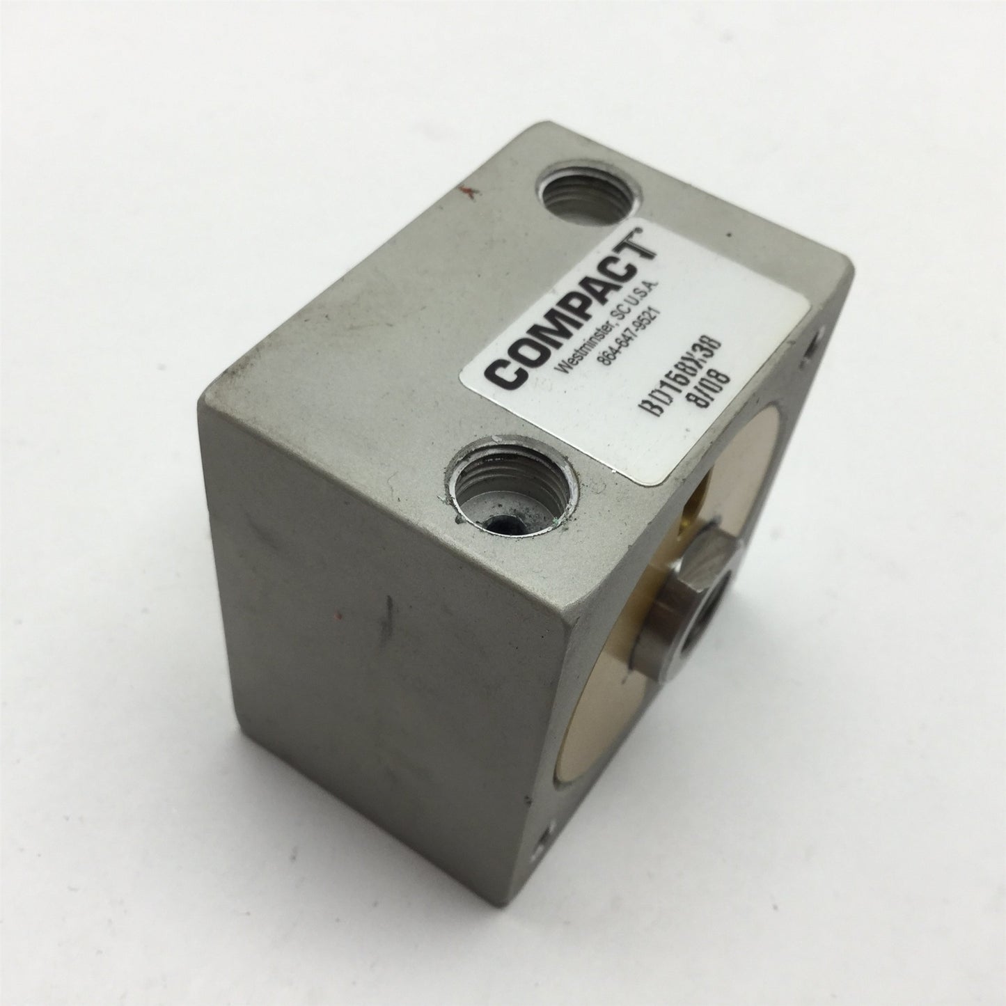 Used Compact BD158X38 Pneumatic Cylinder, Bore: 1.625", Stroke: 3/8", Ports: 1/8" NPT