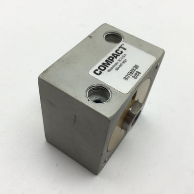 Used Compact BD158X38 Pneumatic Cylinder, Bore: 1.625", Stroke: 3/8", Ports: 1/8" NPT