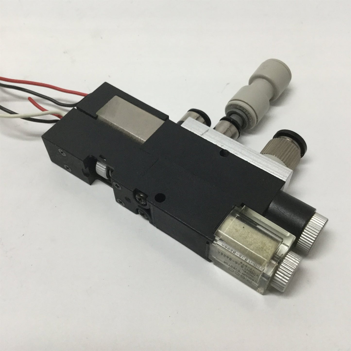 Used Pisco VDBH10J6-0608A Vacuum Ejector Solenoid Valve, 24VDC Coil, 6mm, 8mm Tubing