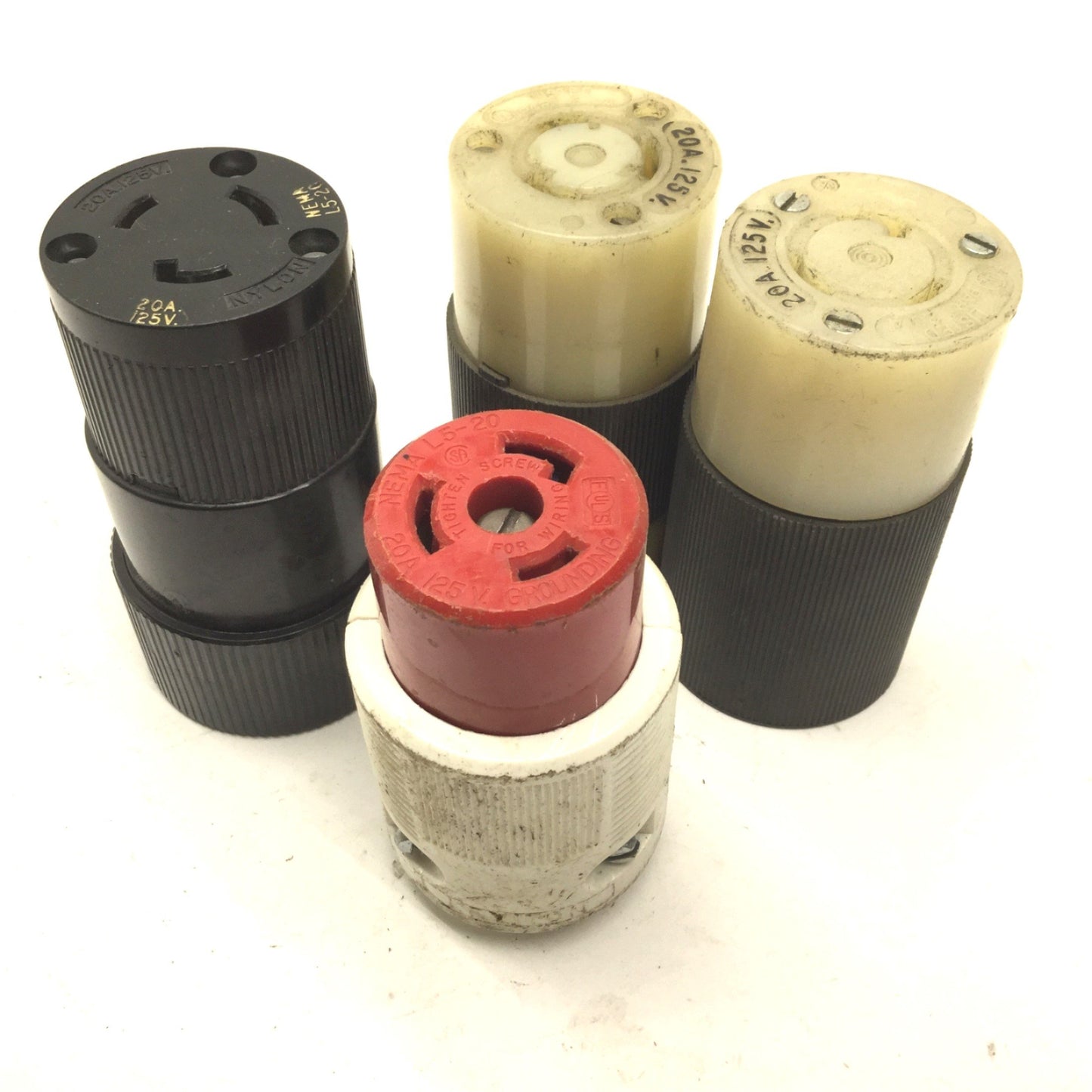 Used Lot of 3 Leviton Male Twist-Lock Turn & Pull Plugs, 20A, 125V, Nema L5-20