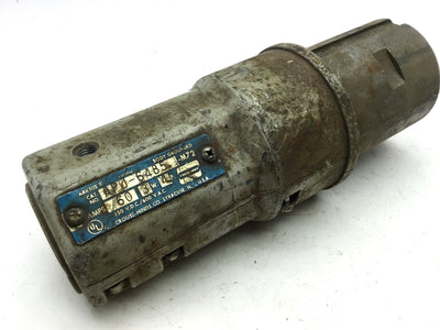 Used Arktite APJ-6485-M72 Haz Loc Male Plug, 60A 250 VDC 600 VAC 3-Wire 4-Pole