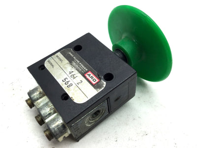 Used Aro 46I 2 Palm Push Button 2-Position 3-Way, Hose Port Diameter: 0.17"