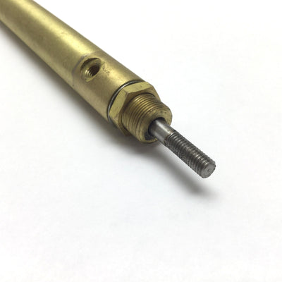 Used Clippard Brass Pneumatic Cylinder, Bore: 3/8", Stroke: 5", Ports: 10-32